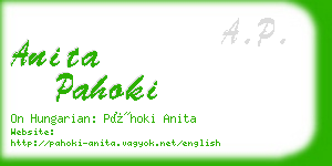 anita pahoki business card